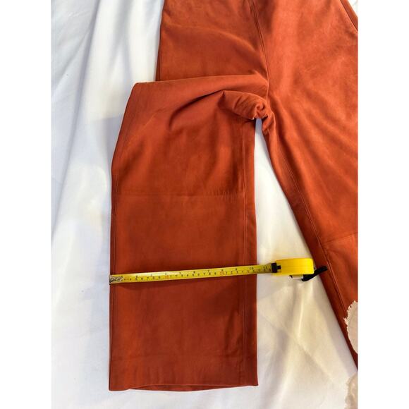 Vince Pants Size 6 Fall Culottes Suede Wide Leg Cropped in Brick Red Orange - Picture 16 of 16